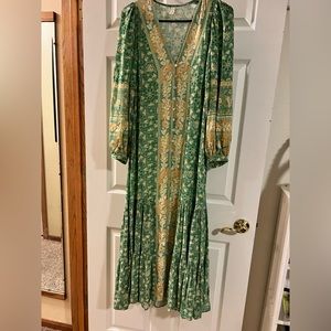 Spell Madame Peacock Button Through Maxi